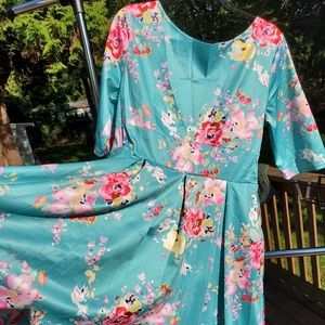 Floral print tea dress